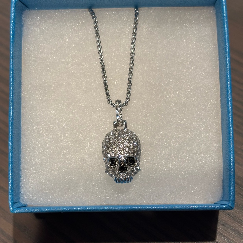 Touchstone crystal by Swarovski skull necklace